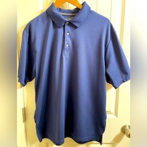 Ben Hogan Men's XL Solid Navy Blue Ribbed Golf Polo Shirt